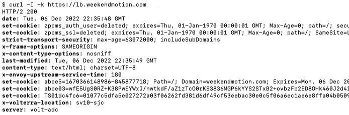 Figure: Verify Load Balancer with curl