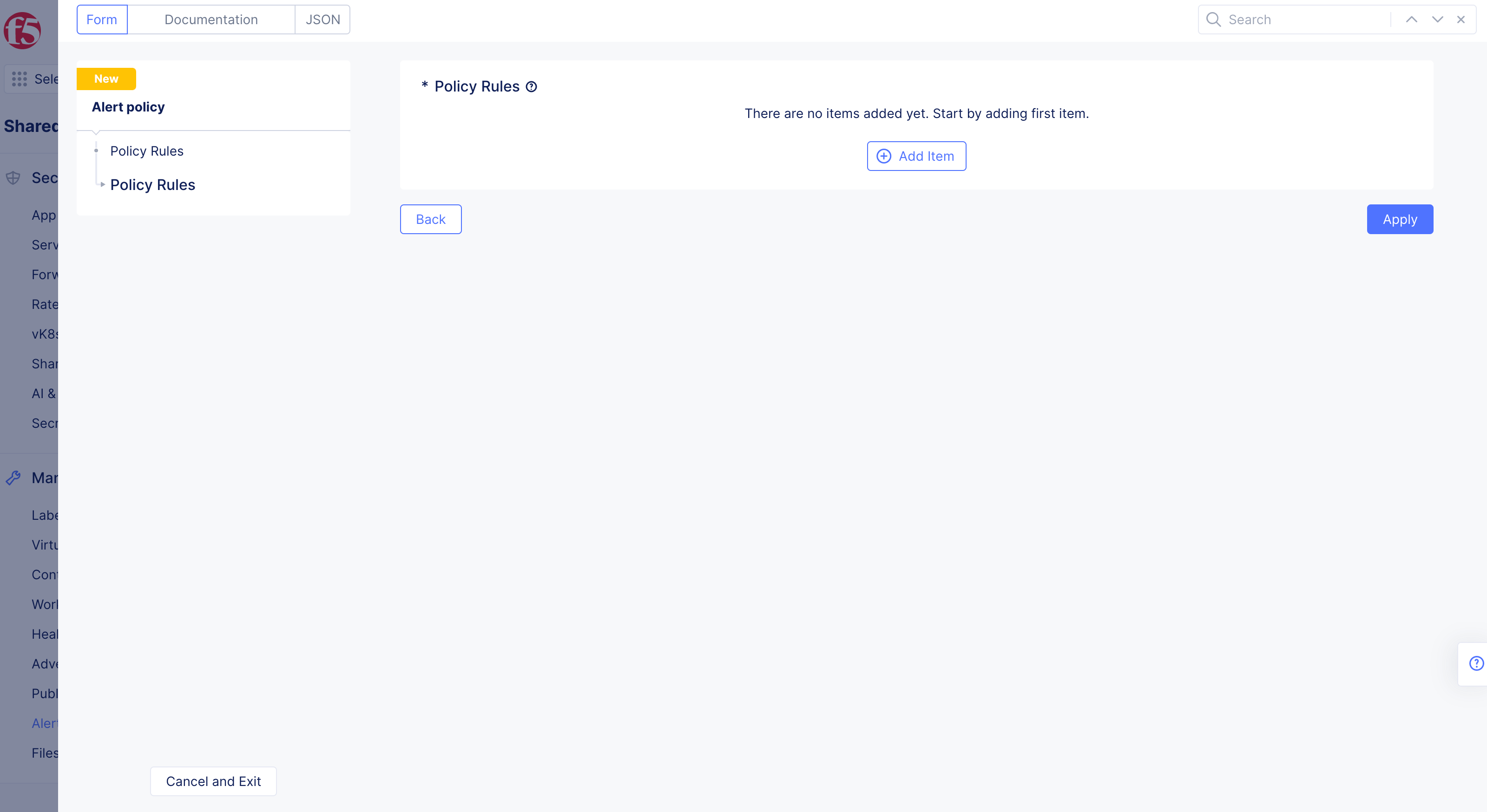 Figure: Alert Policy Created