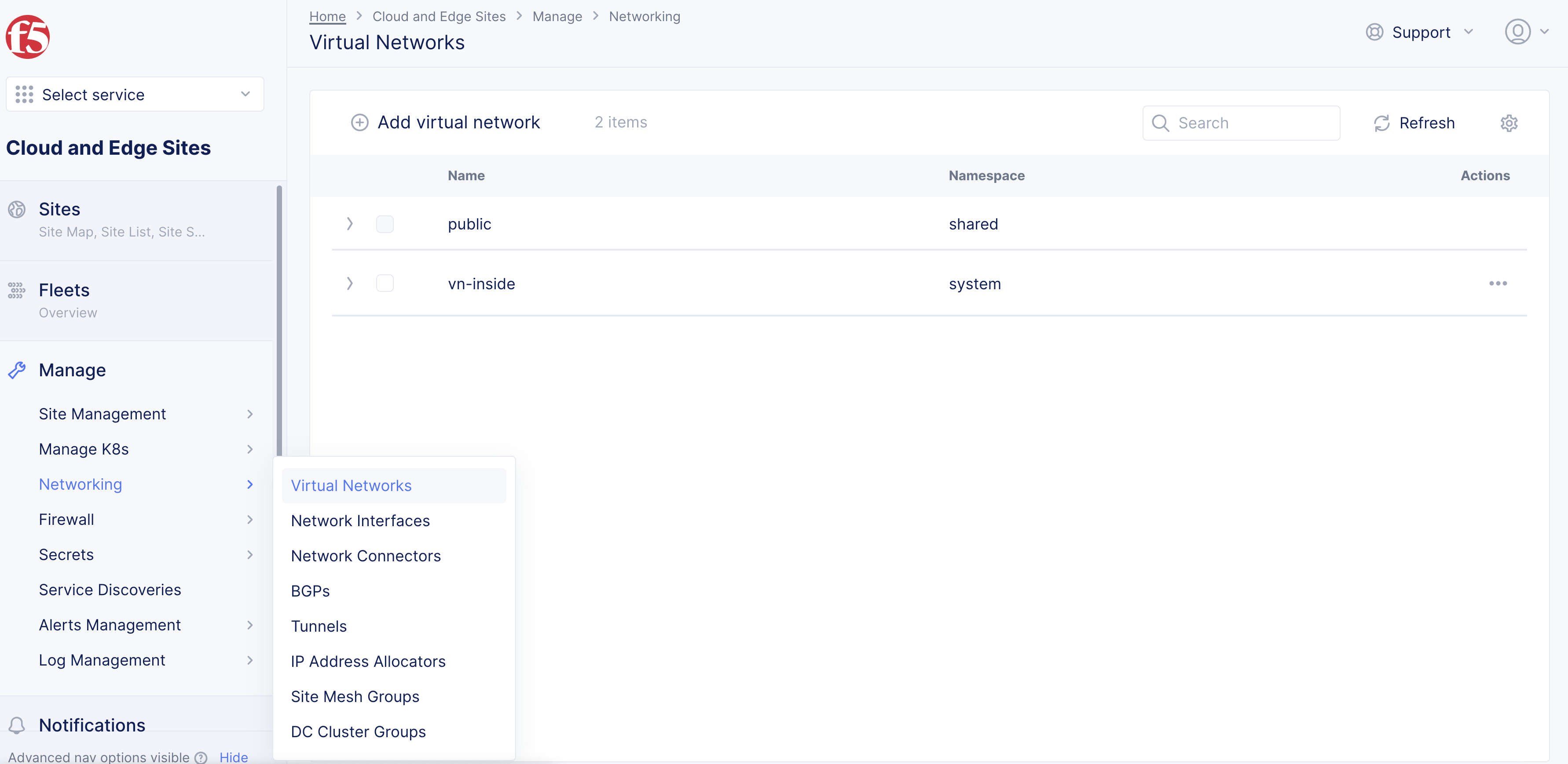 Figure: Virtual Networks