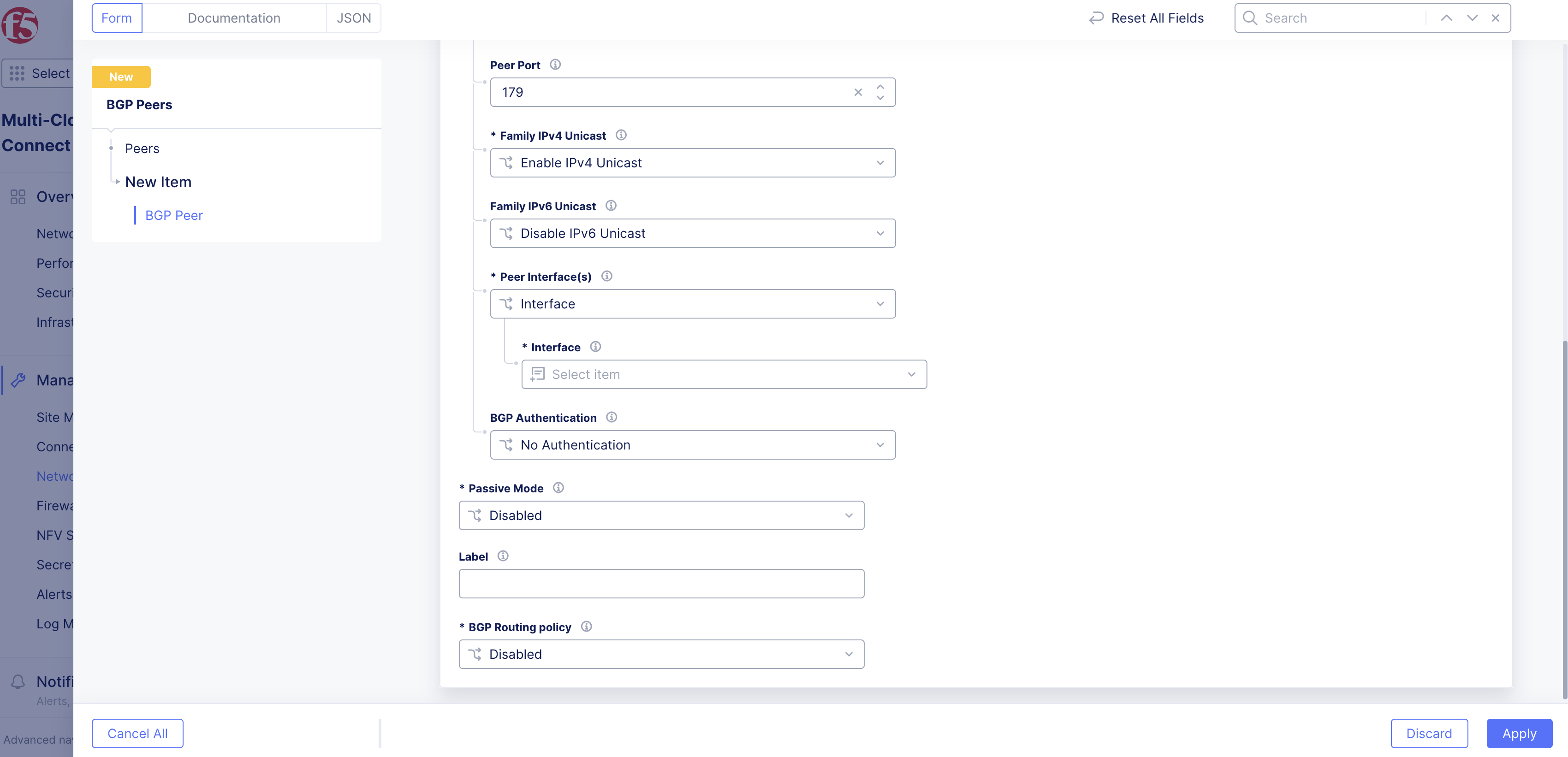 Figure: Peer Configuration