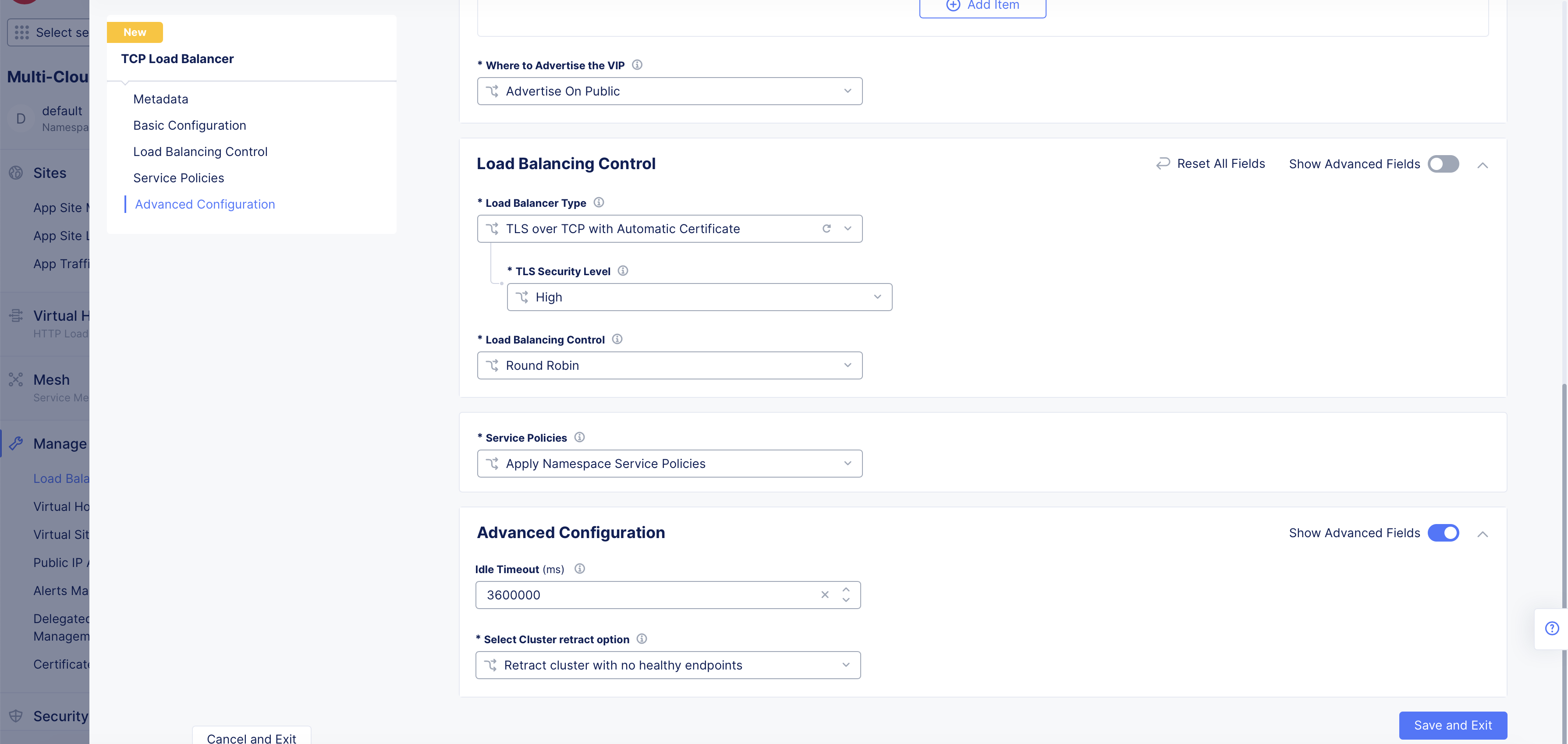 Figure: Advanced Options