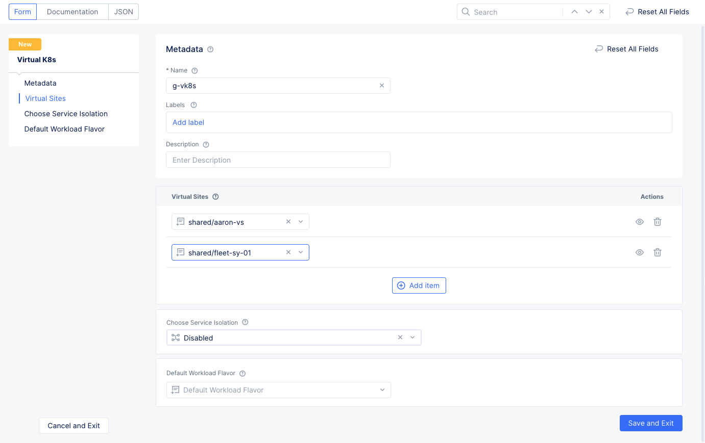 Figure: Select Vsite Ref