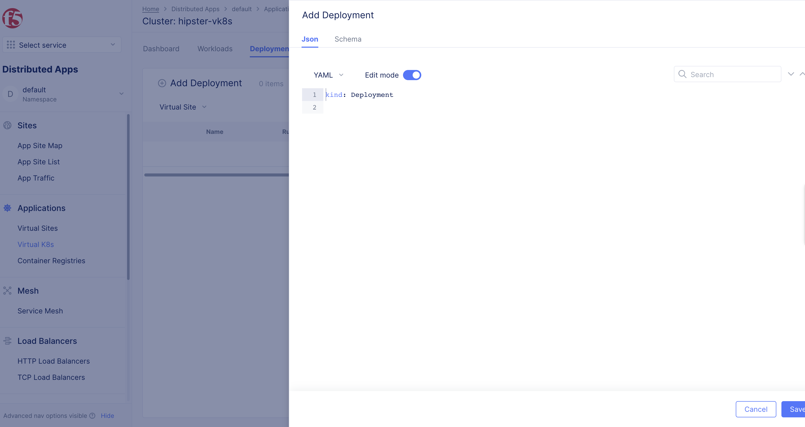 Figure: Create PVC in F5 Console